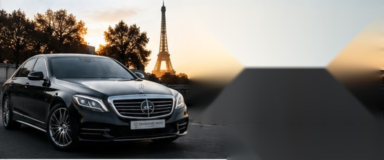 Mercedes Classe S avec chauffeur privé devant la Tour Eiffel à Paris